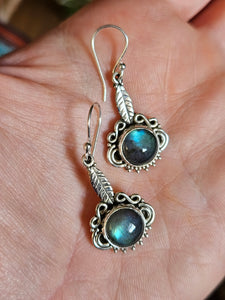 Labradorite Drop Earrings www.karmaripon.co.uk