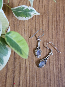 Moonstone Earrings set in 925 Silver www.karmaripon.co.uk
