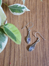 Load image into Gallery viewer, Moonstone Earrings set in 925 Silver www.karmaripon.co.uk