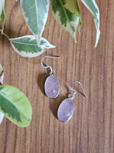 Load image into Gallery viewer, Rose Quartz Earrings set in 925 Silver www.karmaripon.co.uk