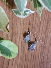 Load image into Gallery viewer, Moonstone Earrings set in 925 Silver www.karmaripon.co.uk