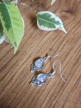 Load image into Gallery viewer, Moonstone Earrings set in 925 Silver www.karmaripon.co.uk