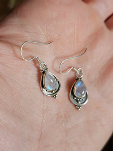 Moonstone Earrings set in 925 Silver www.karmaripon.co.uk