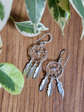 Load image into Gallery viewer, Silver Dreamcatcher Pendant Earrings 925 Silver