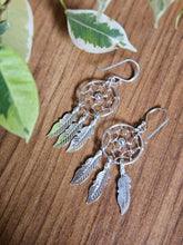 Load image into Gallery viewer, Silver Dreamcatcher Pendant Earrings 925 Silver