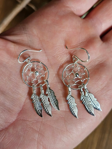 Silver Dreamcatcher Pendant Earrings 925 Silver