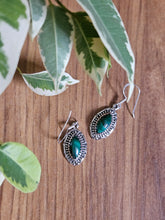 Load image into Gallery viewer, Malachite Earrings set in 925 Silver www.karmaripon.co.uk