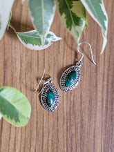 Load image into Gallery viewer, Malachite Earrings set in 925 Silver www.karmaripon.co.uk