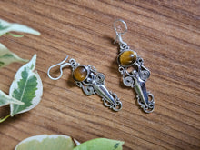 Load image into Gallery viewer, Tiger Eye goddess Pendant Earrings