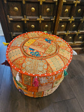 Load image into Gallery viewer, indian patchwork pouffe www.karmaripon.co.uk