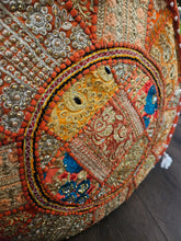 Load image into Gallery viewer, indian patchwork pouffe www.karmaripon.co.uk