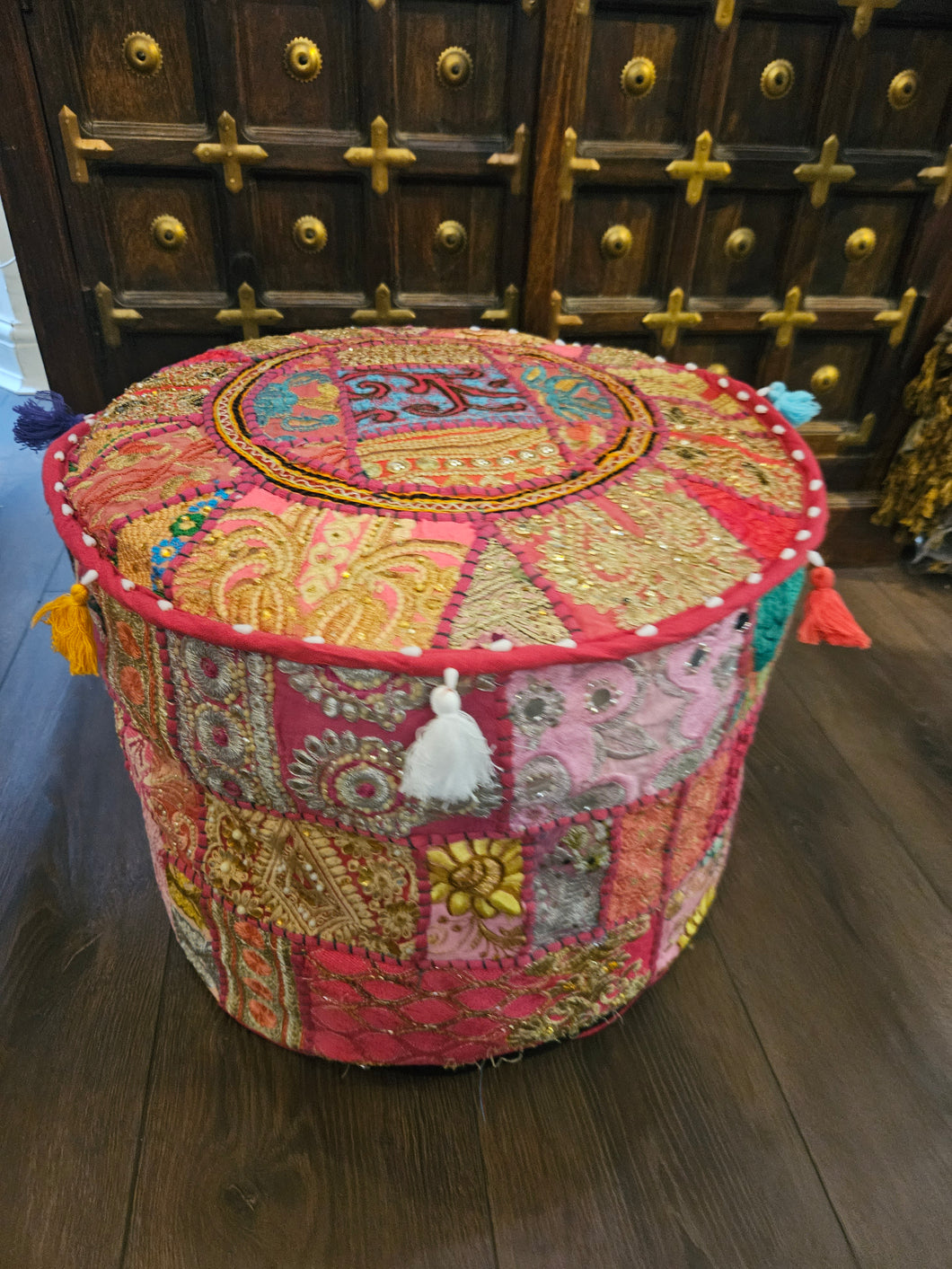Pink Indian Pouffe