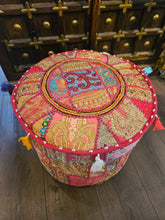 Load image into Gallery viewer, Pink Indian Pouffe