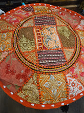 Load image into Gallery viewer, indian patchwork pouffe www.karmaripon.co.uk