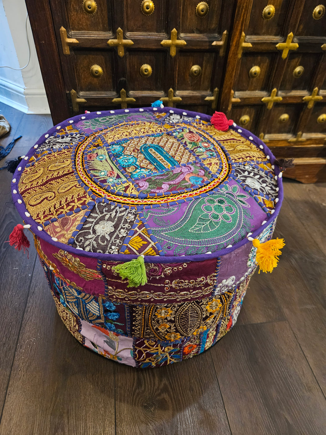 Purple Indian Pouffe