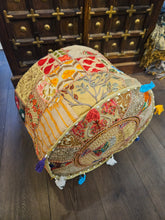 Load image into Gallery viewer, Beige Indian Pouffe