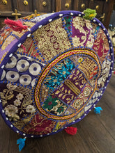 Load image into Gallery viewer, indian patchwork pouffe www.karmaripon.co.uk