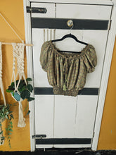 Load image into Gallery viewer, Repurposed sari Nila crop top www.karmaripon.co.uk