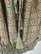 Load image into Gallery viewer, Repurposed sari Nila crop top www.karmaripon.co.uk