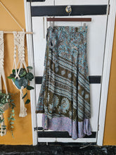 Load image into Gallery viewer, Repurposed Sari Wrap Skirt ww.karmaripon.co.uk