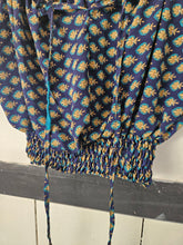 Load image into Gallery viewer, Repurposed sari Nila crop top www.karmaripon.co.uk