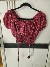 Load image into Gallery viewer, Repurposed sari Nila crop top www.karmaripon.co.uk