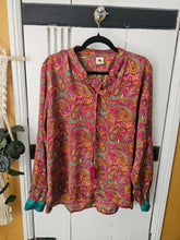 Load image into Gallery viewer, repurposed sari long sleeved shirt www.karmaripon.co.uk