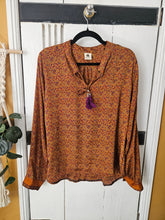 Load image into Gallery viewer, repurposed sari long sleeved shirt www.karmaripon.co.uk