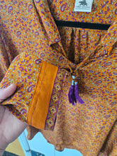 Load image into Gallery viewer, repurposed sari long sleeved shirt www.karmaripon.co.uk