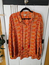 Load image into Gallery viewer, Long Sleeve Repurposed Sari Liya Top www.karmaripon.co.uk