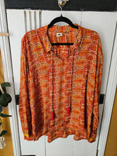 Load image into Gallery viewer, Long Sleeve Repurposed Sari Liya Top www.karmaripon.co.uk