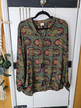 Load image into Gallery viewer, Long Sleeve Repurposed Sari Liya Top www.karmaripon.co.uk