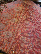 Load image into Gallery viewer, Cosy Large Indian Shawl with tassels Red