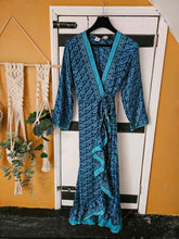Load image into Gallery viewer, Amrita Boho Frill wrap Dress UK 10-12  www.karmaripon.co.uk