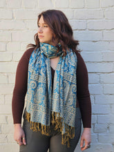 Load image into Gallery viewer, Blue Pashmina Scarf  www.indiansummertrading.co.uk