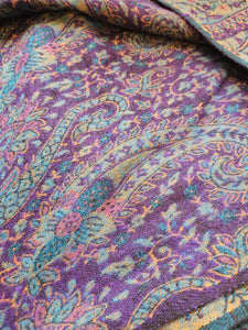 Warm indian shawl with tassels www.karmaripon.co.uk