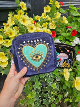 Load image into Gallery viewer, Embroidered Eye Pouch Bag www.karmaripon.co.uk