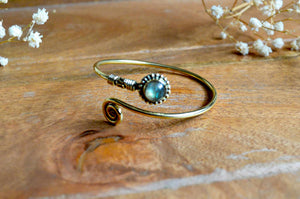 Brass Gemstone metal bracelet www.karmaripon.co.uk