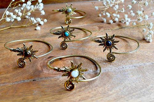 Brass Gemstone metal bracelet www.karmaripon.co.uk