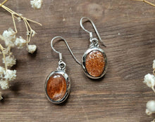 Load image into Gallery viewer, Sunstone Earrings www.karmaripon.co.uk