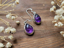 Load image into Gallery viewer, Amethyst Pendant Earrings set in 925 Silver