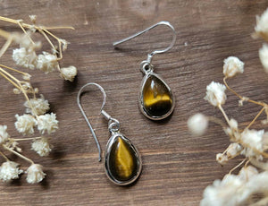 Tiger Eye Pendant Earrings