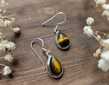 Load image into Gallery viewer, Tiger Eye Earrings www.karmaripon.co.uk