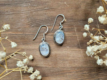 Load image into Gallery viewer, Rainbow Moonstone Earrings www.karmaripon.co.uk