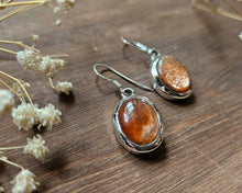 Load image into Gallery viewer, Sunstone Earrings www.karmaripon.co.uk