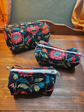 Load image into Gallery viewer, Black Kantha Makeup Bags