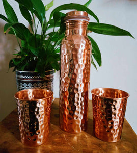 Copper bottle & cup gift set