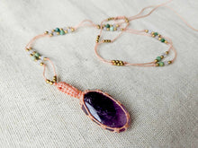 Load image into Gallery viewer, Macrame Gemstone Necklace