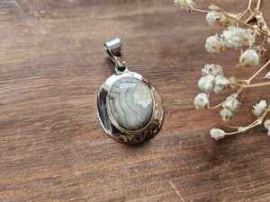 Crazy Lace Agate Pendant set in 925 Silver