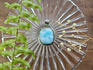 Larimar Pendant set in 925 Silver www.karmaripon.co.uk